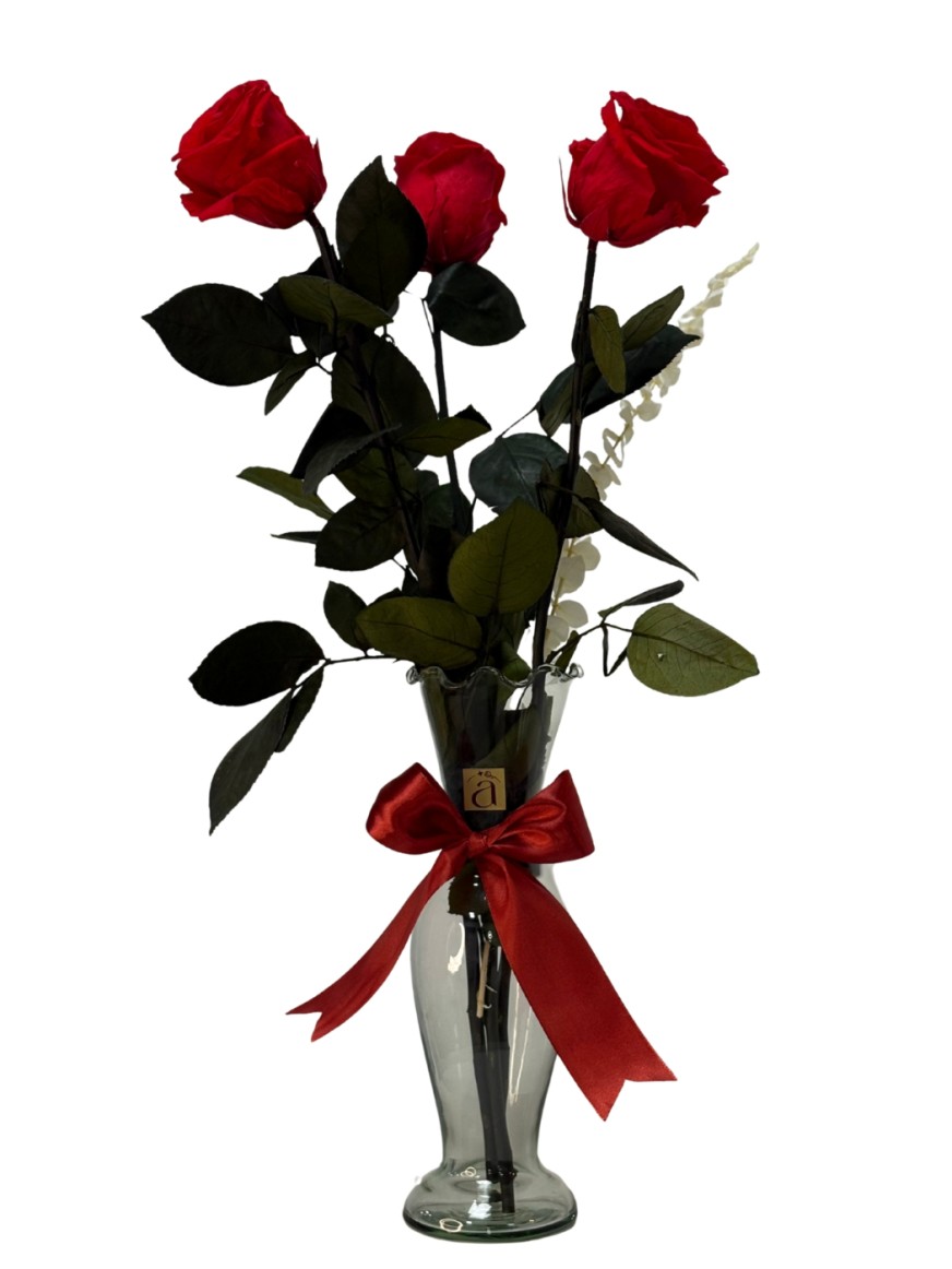 Florero preservado rosas