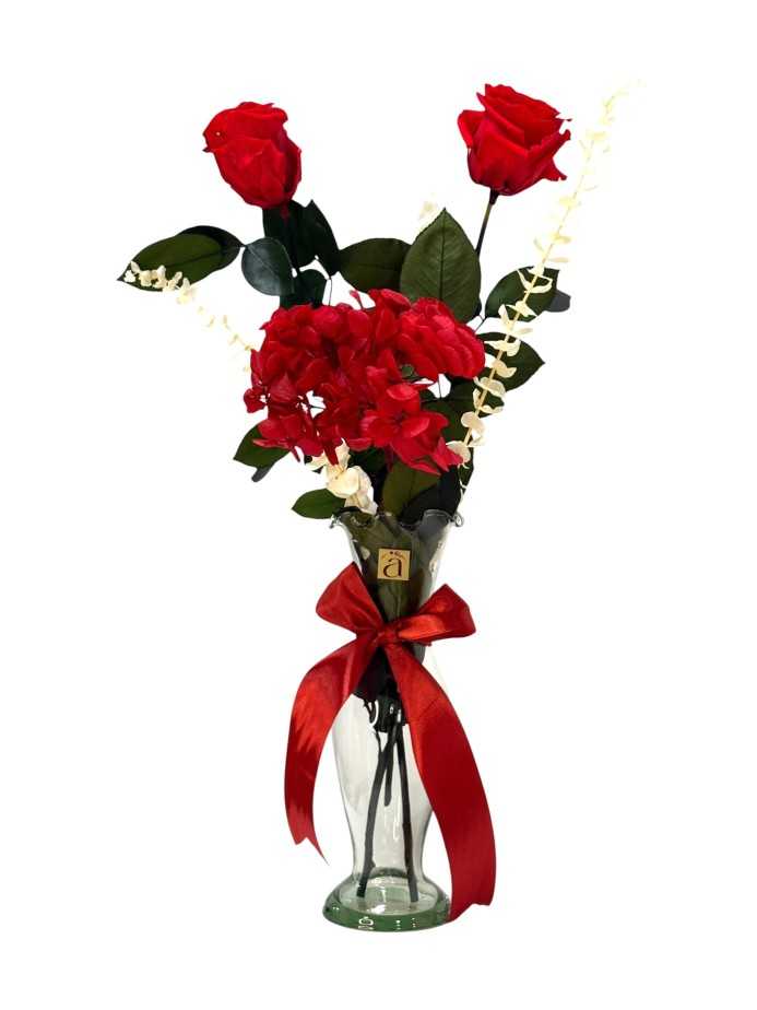 Florero preservado rosas