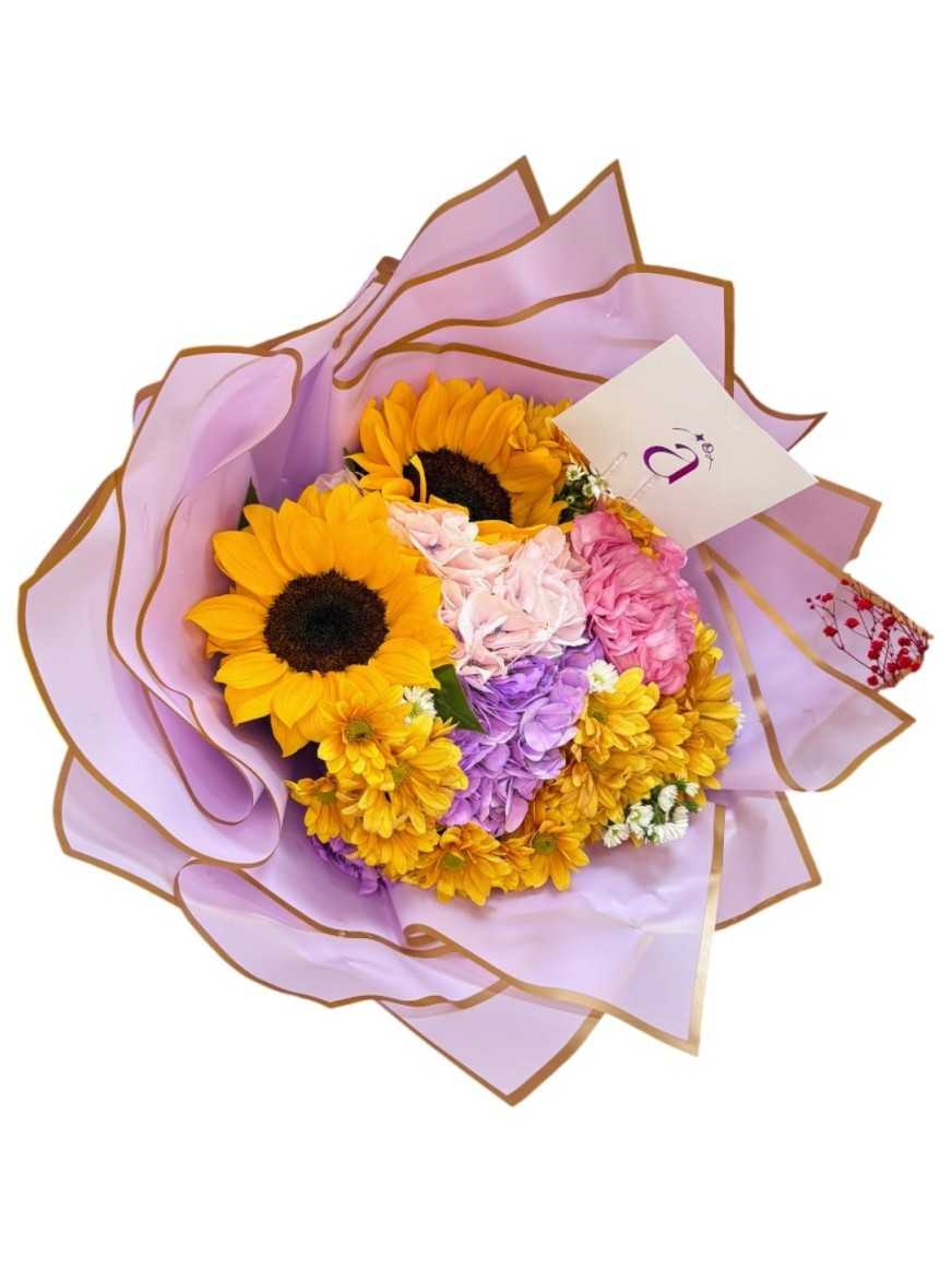 Amor de hortensias (2 hortensias - 2 girasoles)