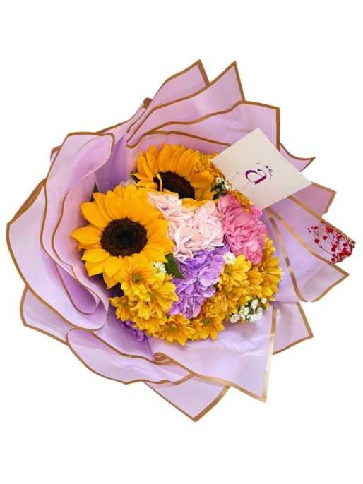 Amor de hortensias (2 hortensias - 2 girasoles)