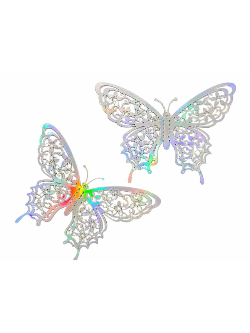 Mariposa decorativa plateado