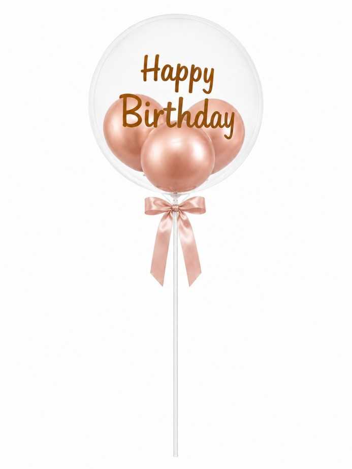 Globo burbuja rosado gold 2