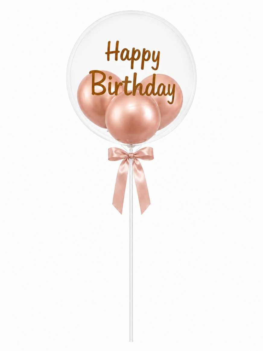 Globo burbuja rosado gold