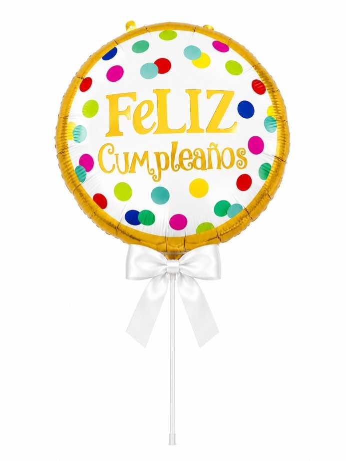 Globo metalizado feliz cumpleaños dorado 2