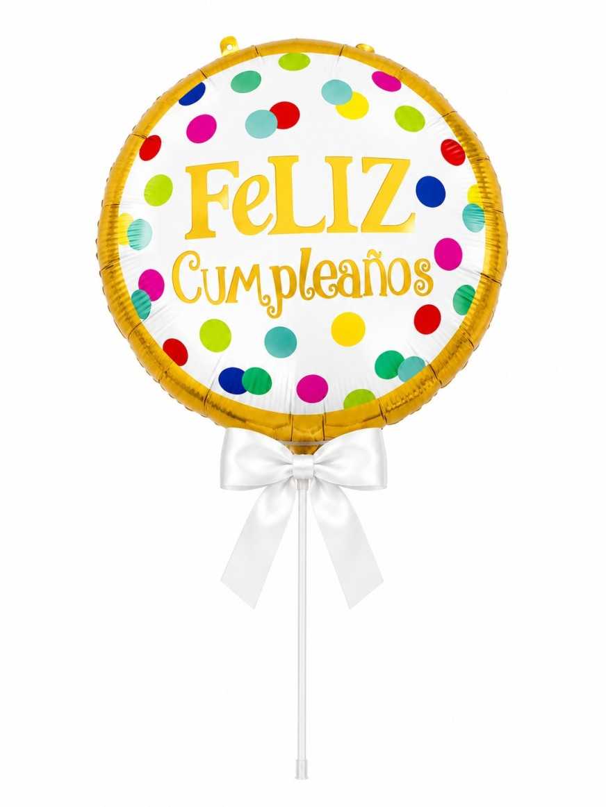 Globo metalizado feliz cumpleaños dorado