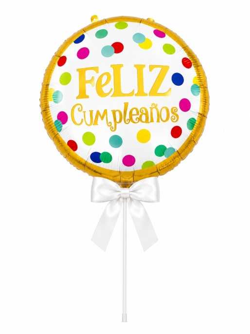 Globo metalizado feliz cumpleaños dorado