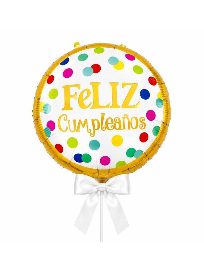Globo metalizado feliz cumpleaños dorado