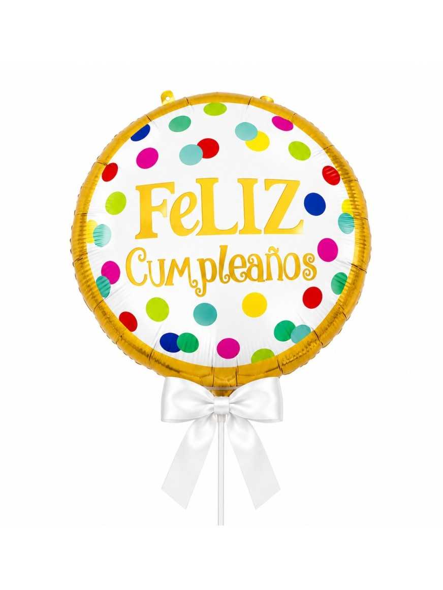 Globo metalizado feliz cumpleaños dorado