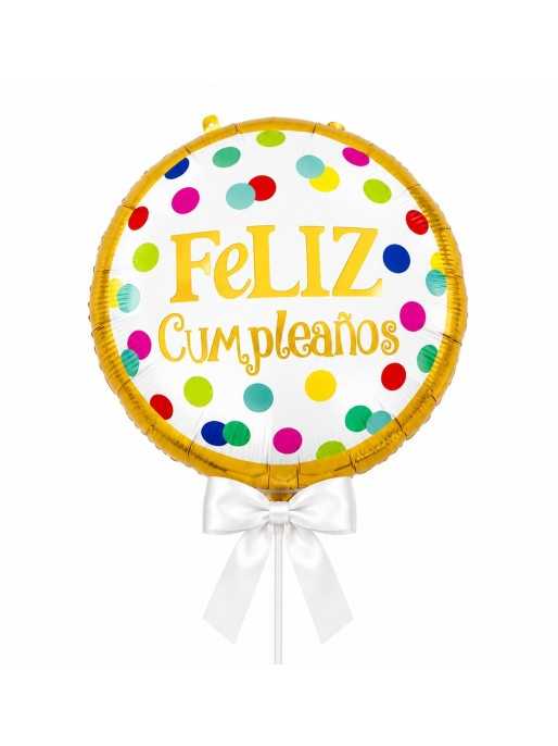 Globo metalizado feliz cumpleaños dorado