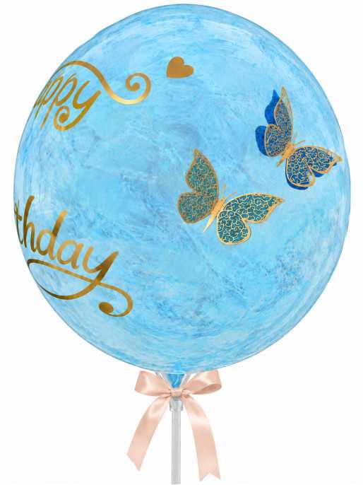 Globo burbuja decorado celeste